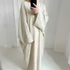 Ethnic Clothing New Solid Fashion Modest Kimono Open Abaya for Women Arab Dubai Turkey Moroccan Cotton Linen Overcoat Outer Garment Autumn T240510