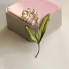 Broszki Europa i Stany Zjednoczone Temperament Bell Orchid Flower Pearl Brokowy Kobieta Dolina Zielone liście Rośliny akcesoria biżuterii
