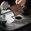 Tea Trays Plate Luxury Tray Serving Black Stone Small Ceremony Square Chinese Desk Bandeja Cocina Home Accessories WSW20XP