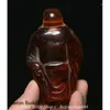 Dekoratif Figürinler 3.2 "Çin Kırmızı Amber Oyma Happy Lague Maitreya Buddha heykel heykel