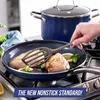 Köksredskap sätter nonstick diamant infused keramik 20 st bakprodukter krukor pannor set ugn säker pfas-fria aluminium stålhandtag miljövänligt