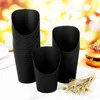 Disposable Cups Straws 50pcs Kraft Paper Slant Cup Charcuterie Oil-proof Water Proof Ice Cream Thickened French Fries Sundae