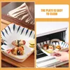 Din sets sets 2 pc's Japanse knuppelende plaatschalen chips en dip serveer met sauscompartimentbakken borden