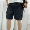 Mens vracht shorts met tekenreeks mannelijke Bermuda korte broek vaste luxe zomer comfortabel vintage casual elastische taille nylon 240506