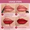 Lippenstifte Qibest 2-in-1 Lipline wasserdichte Matte Samt Lippenstift Stift nackt Lippenstiftstift Umriss Makeup D240510