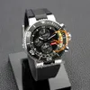 Aquis Quarz Chronographen Herren Watch Steel Hülle Ceramics Lünette gelbe inneres schwarzes Zifferblatt Gummi -Strap -Stopp -Stopime Stoppuhr Reloj Hombre Montre Hommes Ptors