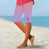 Kvinnors leggings fashionabla och avslappnade gradientfärg ihålig mjuk tre kvarter