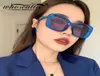 WHO CUTIE 2021 Vintage Blue Square Sunglasses Oversizes Men Men Mężczyznę Marki Projekt Grube Ramka Słońce Słoneczne Okulary Kobieta S2598669306