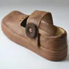 Chaussures décontractées Nostalgic Japanese Plateforme Cowhide Femmes Gladiator Roman Leather Moolafers coréen Oxford