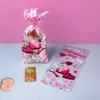 Placa de presente 50pcs amo saco de doces de coração Clear plástico sacos de chocolates embalagens de biscoitos Pounch Valentine Wedding Christmas Party Favors