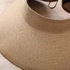Summer Straw Hat For Women Foldable Wide Large Brim Bowknot Visors Travel Sun chapeau femme Beach UV Protection Caps 240430