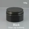 Bouteilles de rangement 100g Jar noir vide rechargeable Bouteille 100 ml de lotion cosmétique Crème Candy Spice Caféateurs Plastique