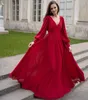 Robes de fête Jamerary Mariffon Red Robe Femme Spring Automne Automne Lantern Lantern Long Long Line