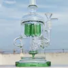 12 -Zoll -Kopfhaut Bong Green Premium Drei Röhrchen Gelenk gemischte Farbe Neo Fab Shisha Water Pipe Glass Bongs mit 14 -mm -Schüssel bereit für die Verwendung von US -Lagerhaus