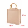 Sacos de compras Jute Shopper Bolsa Mulher Mulher Lady Bamboo Tote Designer Handbag Grocery Eco Friendly