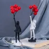 Flying Balloon Girl Figurine Home Decor Banksy Modern Art Sculpture Resin Figure Craft Decoration Collectible Figurine 240429