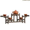 Decorative Plates Miniature Chinese Retro Shelf Tea Display Holder Buddha Vase Candle Stand Candy Table Furnitur Plant Bonsai Base
