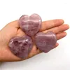 Estatuetas decorativas adorável 1pc de lavanda natural rosa quartzo amor amostra de coração cura de pedra polida pedras e cristais