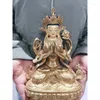 Figurines décoratines Tibet Tibet Bouddha Statue Gilding Culte à quatre bras Avalokitesvara Bidhisattva Guanyin Protection de la famille