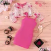 Girl's Robes Girls ceeniu 3-7y Kids Party for Applique Flower Transparent Top et Hip Robe Summer Children Vêtements Drop Livraison DHBBJ