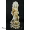 Figurines décoratives 8.8 "Chine Natural White Jade Bouddhisme Guanyin Bouddha Dragon Statue