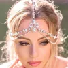 Clips de cheveux Crystal front bandeau de mariage de mariage dans la chaîne nuptiale pour les femmes riveaux de casse-tête en ruine de la tête d'eau 4779196