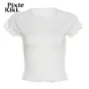 Женские футболки T Рубашки Pixiekiki Белый вязаный шар