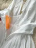Robes décontractées d'été élégante robe blanche femme sexy v-cou bandage arrière bandage plage dames vintage vintage en mousseline de soie