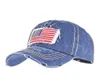 USA Flag Cowboy Denim Washing Holes 4 Colors Hat Baseball Caps Justerbara för Man Women utomhus Sports hästryggen HAT3659987