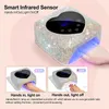 Wiederaufladbare UV -LED -Nägellampe 72W schnurloses UV -Licht für Nägel mit herzförmigen Maniküre -Pediküre -Maschine Nagelwerkzeugen von Strass 240510 240510