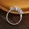 Cluster Rings Real S925 Silver 4cttw Moissanite Women No Fade White Gold Plated Jewelry D VVS1 Pass Diamond Test GRA Certified Ring