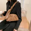 Bag Fold Women's 2024 Trend Shoulder Crossbody Pu Leather Small Handbags Female Dumpling Baguette Sling Påsar Vintage