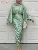 Vêtements ethniques Ramadan Eid Djellaba Robe musulmane féminine Dubaï Satin soyeux doux bril