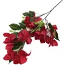 Flores decorativas 10 piezas de bougainvilea artificial tallo de flores 3 horquilla de seda rama de árbol de flor de seda para la decoración floral de la boda