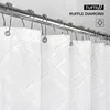 White Tufted Farmhouse Shower Curtain with Diamond Ruffle Pattern Elegant Chic Embroidered Fabric Boho Shower Curtain for Bathr 240429