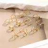 Studörhängen Elegant mångsidig 12-PC rostfritt stål öronmanschettuppsättning-Icke-genomträngande bekväma klippor för vardagliga eleganta gåvor