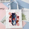 Sacchetti per la spesa sacca per studenti borse femminile in stoffa da donna eco -spalla con fiori di rosa stampa tela shopper riutilizzabile