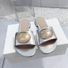 Muli di fibbia oro Slide piatti Sandalo Pieep Punta Slifori Designer Sandals Donne Sluoto in pelle Slippista Comfort Mules Beach Sliders Summer Outdoors Luxury Sandale