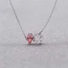 Sailormoon Swarovskis Ожерелье любимого вечного спутника сияющее любовное квадратное ожерелье минималистское розовое алмазное сердце в форме кулон
