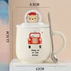 Massen Cartoon Mobiltelefonhalter Keramic Cup Creative Persönlichkeit Becher mit Deckel Spoon Haushalt süßes Paar trinken Frauen