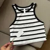 Women's T Shirt sexy Tees Pit striped knitted vest for women's summer slimming short sleeveless top spicy girl's outerwear with bottom slim fit tops