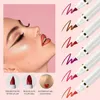 Lippenstifte 6-Farben Lippenfarbe 2-in-1-Lippenlinie und Stick Flüssiglippenstift hohe Pigment wasserdichte Licht Lippenfarbe Kosmetik D240510