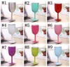 Verres à vin en acier inoxydable de 10 oz à double mur à glace glacière Vas de vide isolés avec les couvercles Verre non glissante 11 Color WLY9351966974