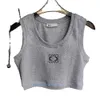 Diseñador TOPS TOPS COMENTA DE CAMA Mujeres Logotipo de bordado Summer corto Slim Slim Elástico Sports Sports Knit Tanks Women Atendy