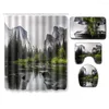 Shower Curtains Beach Palm Tree Landscape Curtain Combination Set Bathroom Carpet U-shaped Mat Bath Decor