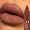 Crayons à lèvres 12 couleurs à lèvres mate sexy imperméable en couleur durable rendu à lèvres en velours non bâton doublé avec un crayon pour femmes cosmétiques D240510