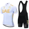 Cykeluppsättning UAE Team Jersey Bike Shorts Män kvinnor 20D Ropa Ciclismo Riding Maillot Bicycle Clothing Uniform 240511