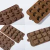 Bakning mögel choklad silikon mögel 15 typer våffla fondant konditorie godis bar bokstäver mögel kakeläge dekoration kök