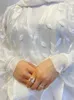 Etniska kläder Ramadan White Open Muslim Kimono Abaya Dubai Turkiet Islam Arab Jalabiya för kvinnor Cardigan Kläder Robe Femme Musulmane Kaftans T240510