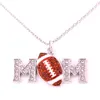 Hänge halsband mode rugby fotboll mamma monogrammade halsband kvinnor trend party smycken tillbehör gåvor